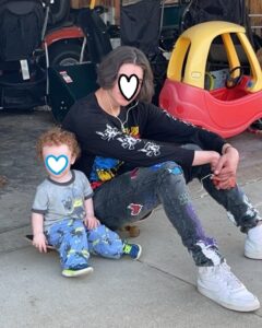 Teen boy and toddler